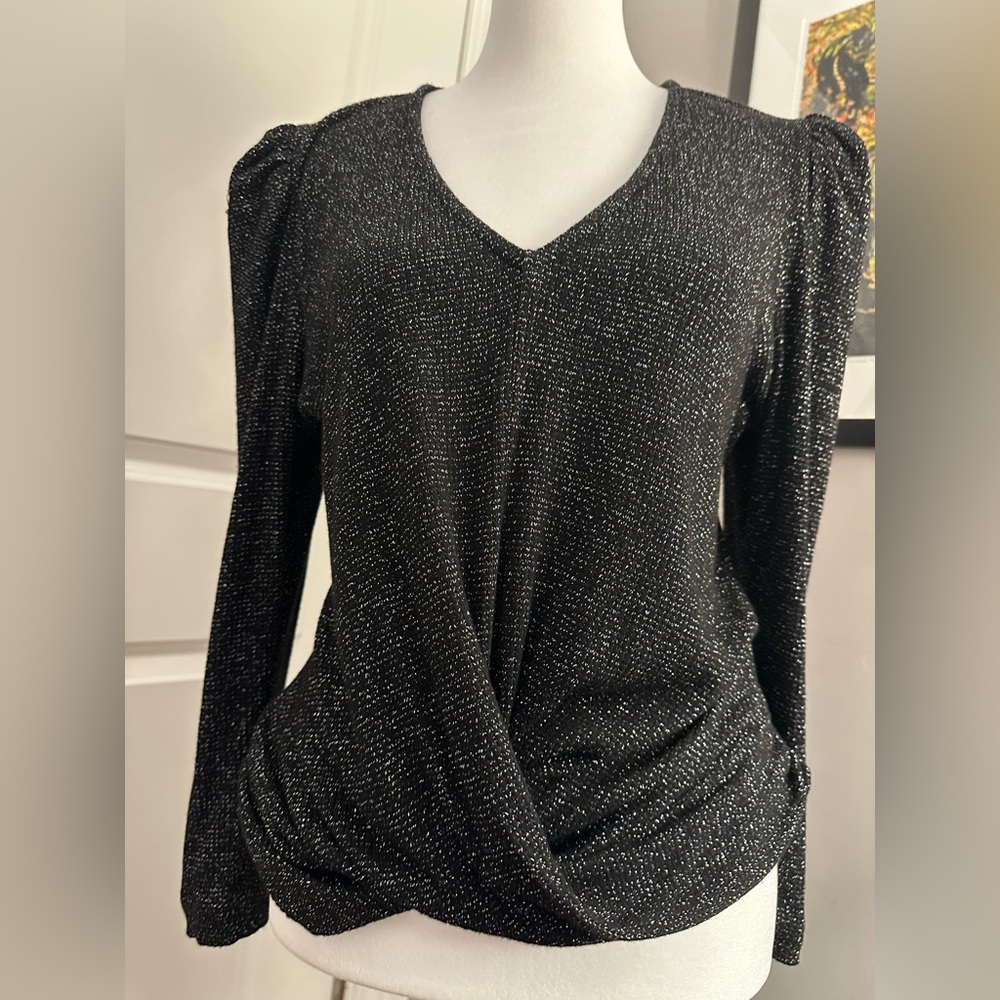 Fifteen Twenty Black  Top with silvery strands